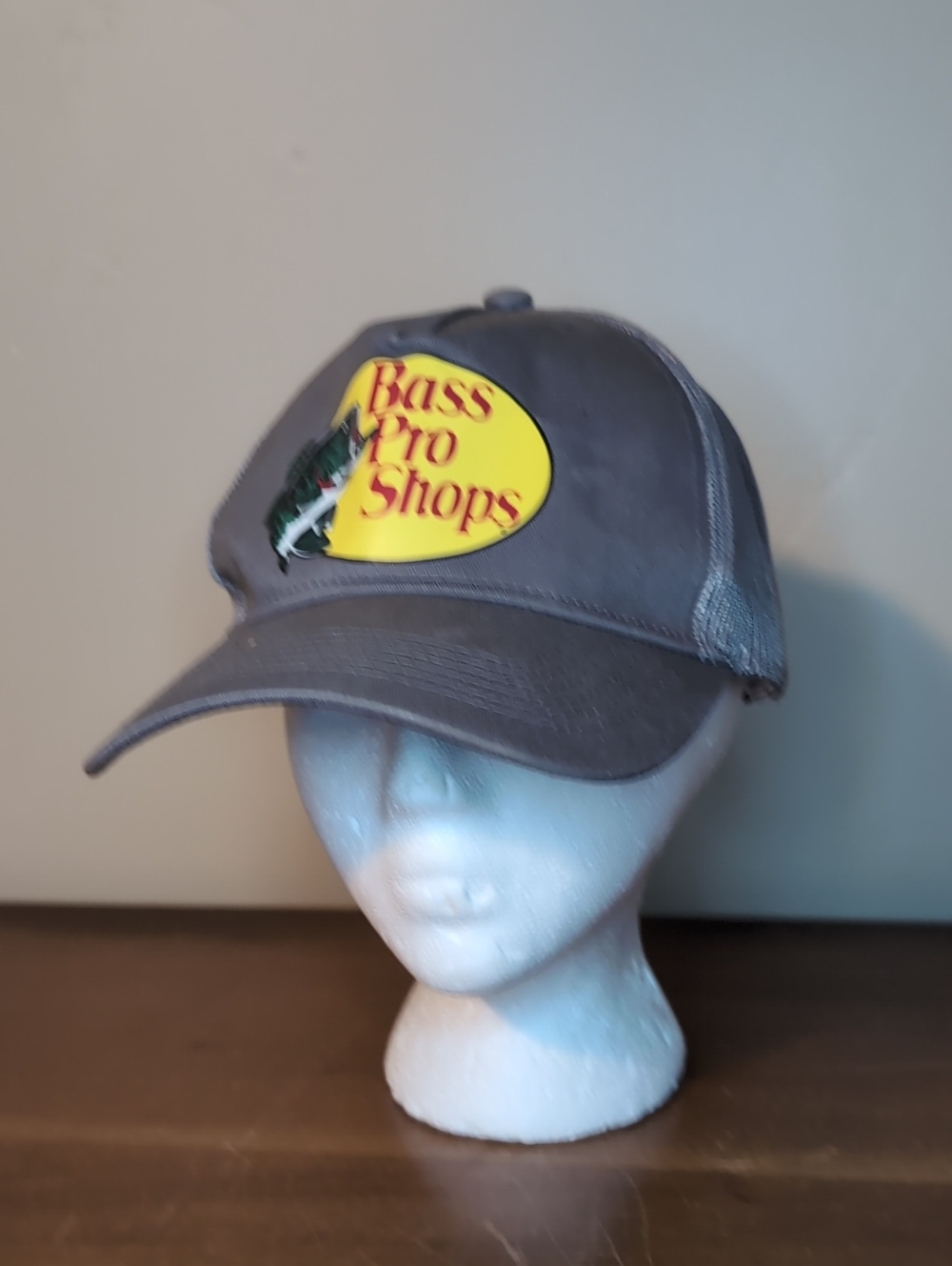 Bass Pro Shops Gray Mesh-Back Cap with Yellow Logo Patch